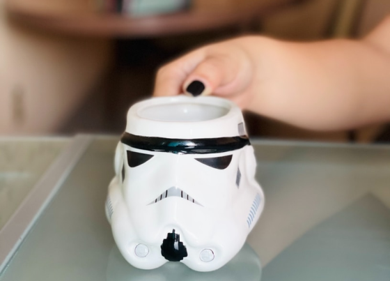 caneca branca do filme star wars